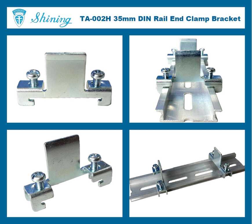 (TA-002H) Support d'extrémité en acier pour rail de montage DIN de 35 mm
