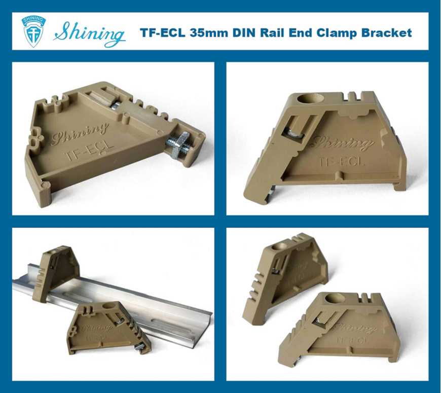 (TF-ECL) Pince de serrage en plastique pour rail de montage DIN de 35 mm