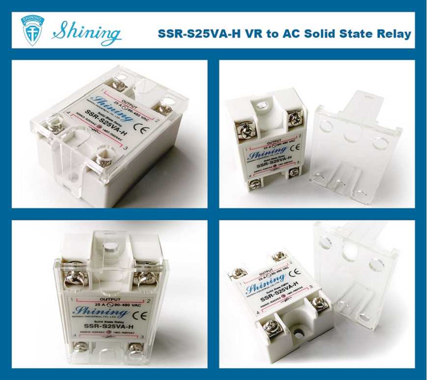 SSR-S25VA-H VR သို့ AC 25A 480VAC တစ်လုံးအရေအတွက်အလွှာတစ်ခုရှိသော တစ်လုံးအရေအတွက်အလွှာတစ်ခုရှိသော Solid State Relay