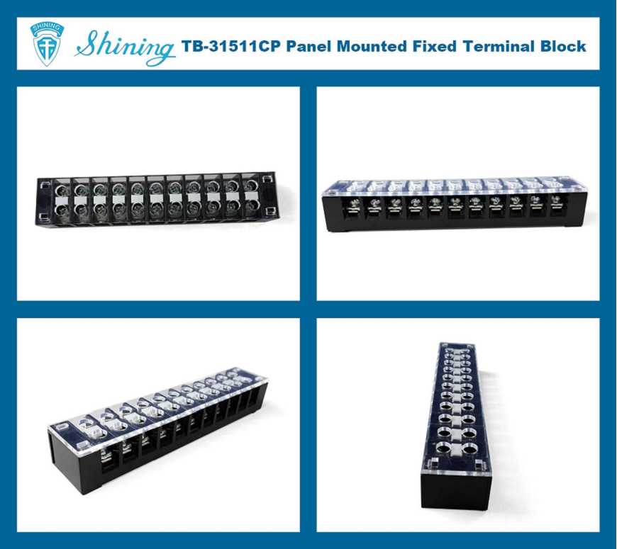 TB-33511CP Fixed Type 300V 35A 11 Position Barrier Terminal Strip