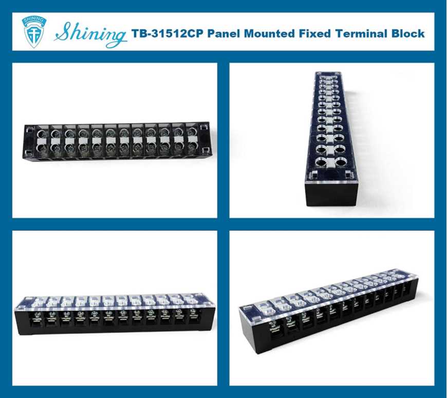 TB-31512CP Fast Type 300V 15A 12 Position Barrier Terminal Strip