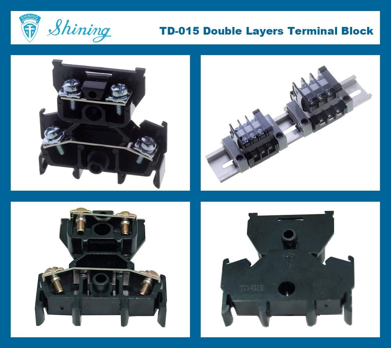 TD-015-Din-Rail-Mount-600V-15A-Plastic-Double-Level-Wire-Connector-Photo