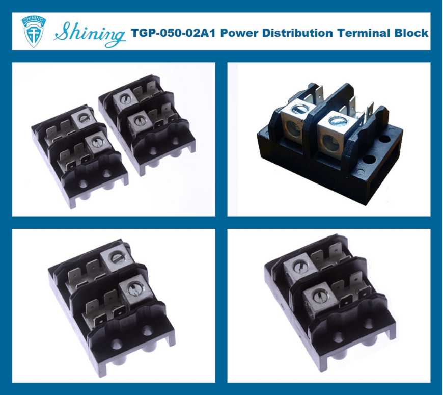 TGP-050-02A1 600V 50A 2 Pole Electrical Power Terminal Block