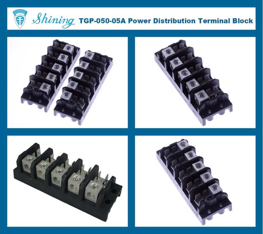 TGP-050-05A 600V 50A 5 Pole Electrical Power Terminal Block