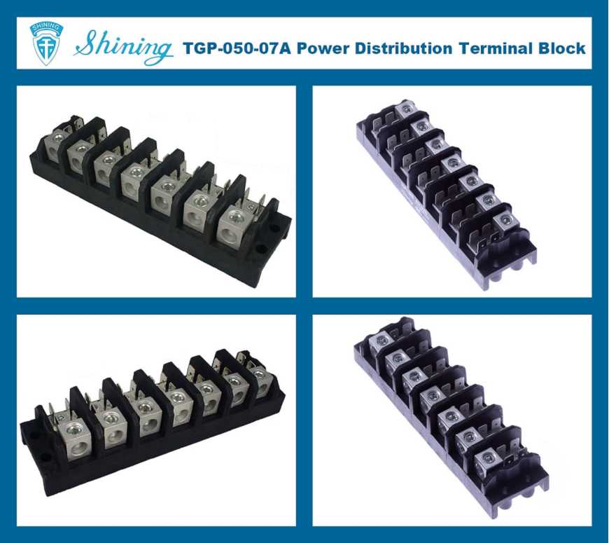 TGP-050-07A 600V 50A 7 Pole Electrical Power Terminal Block