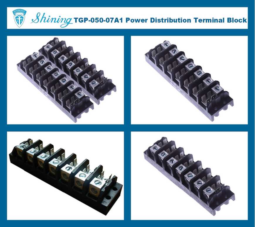 TGP-050-07A1 600V 50A 7 Pole Electrical Power Terminal Block