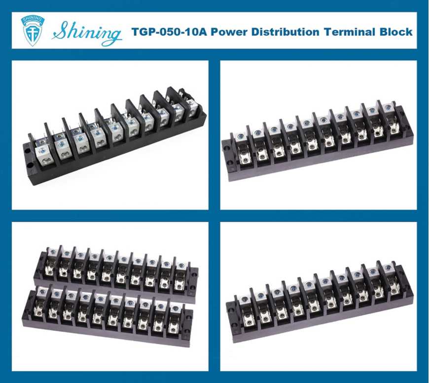 TGP-050-10A 600V 50A 10 Pole Electrical Power Terminal Block