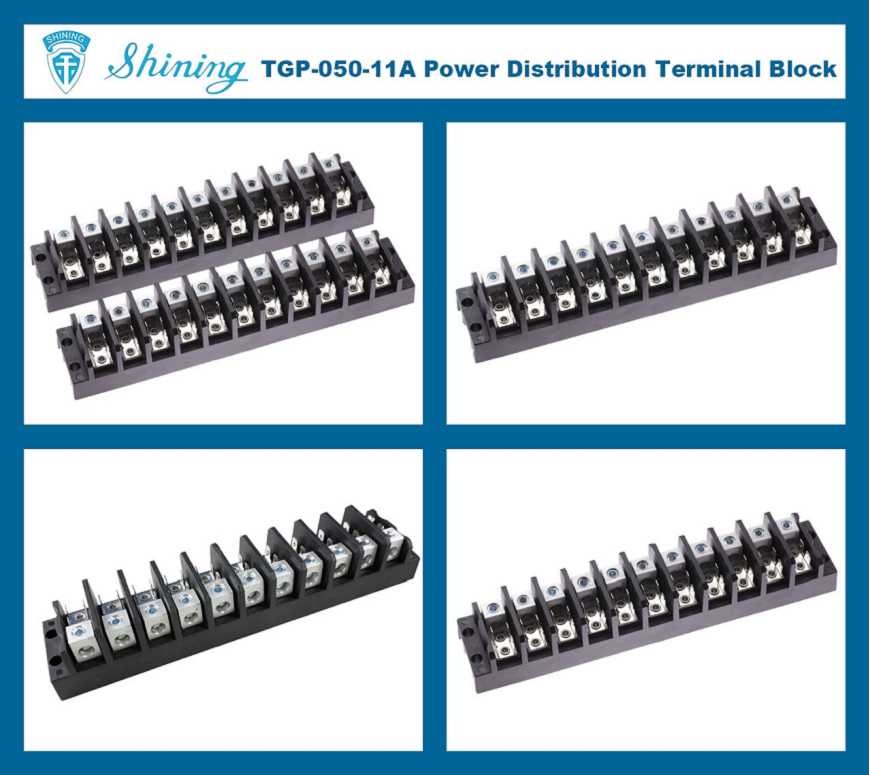 TGP-050-11A 600V 50A 11 полюсен електрически терминален блок