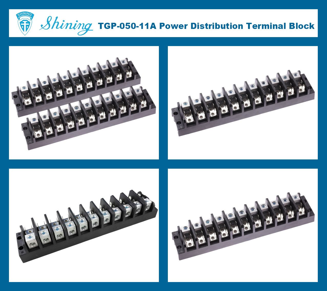TGP-050-11A 600V 50A 11 Pole Electrical Power Terminal Block