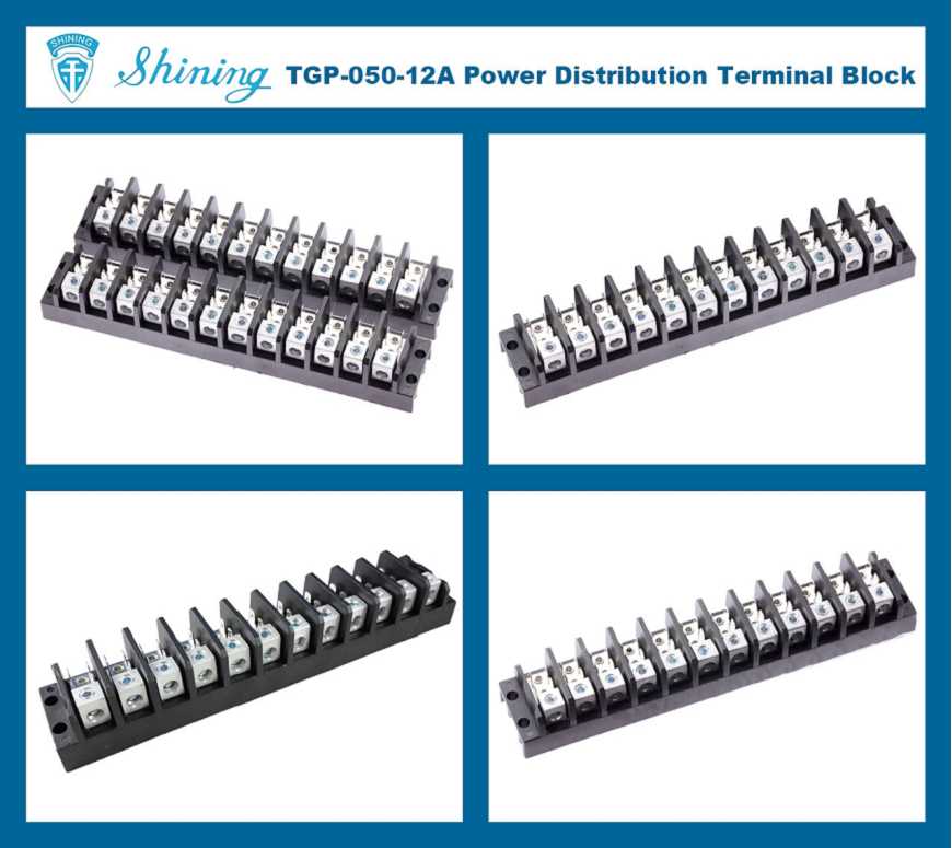 TGP-050-12A 600V 50A 12 Pole Electrical Power Terminal Block