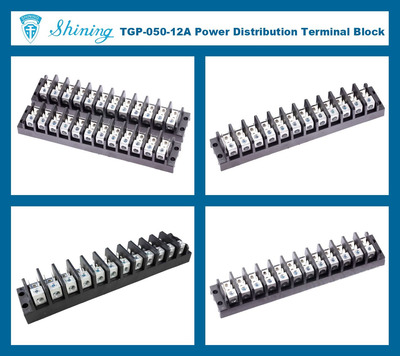 TGP-050-12A 600V 50A 12 Pole Electrical Power Terminal Block
