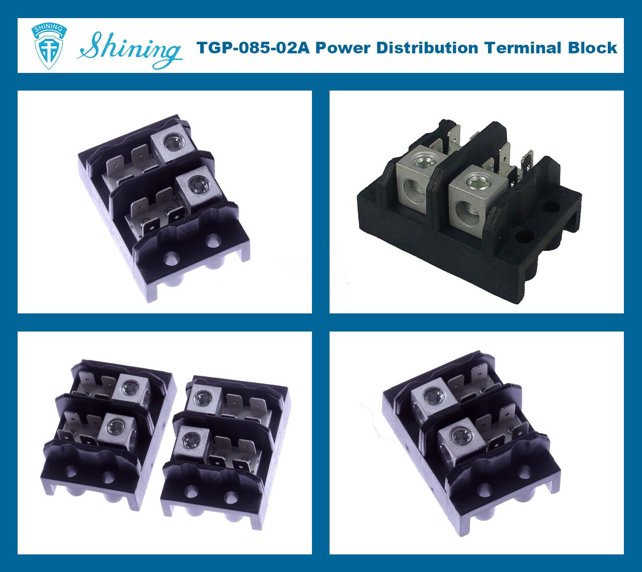 SHINING-TGP-085-02A 600V 85A 2 Pole Power Terminal Block SHINING-TGP-085-02A 600V 85A 2 Pole Power Terminal Block