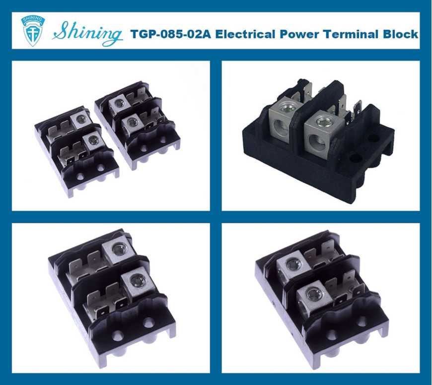 TGP-085-02A 600V 85A 2 Pole Electrical Power Terminal Block