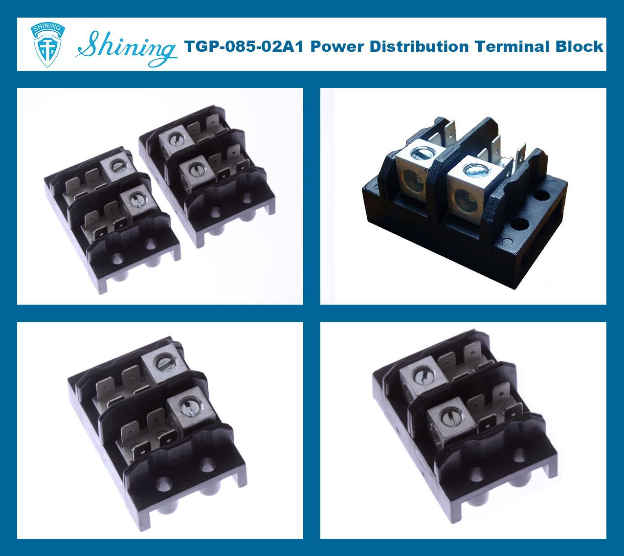 TGP-085-02A1 600V 85A 2 Pole Electrical Power Terminal Block