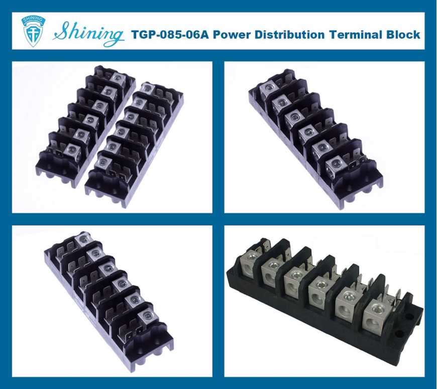 بلوک ترمینال برقی قدرتی SHINING-TGP-085-06A 600 ولت 85 آمپر 6 پل
