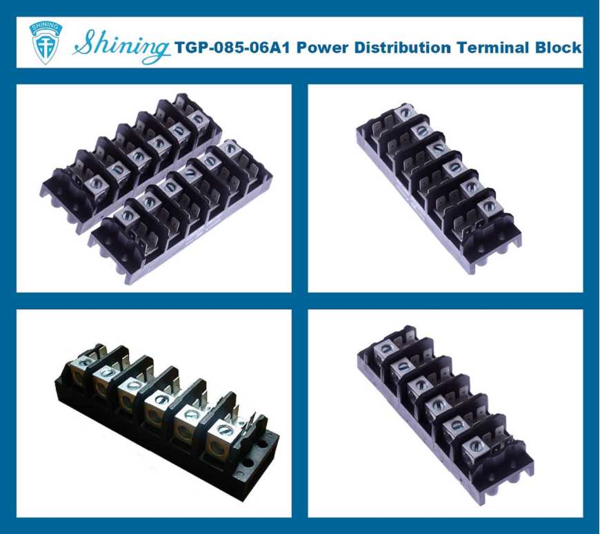 Bloco de terminais elétricos de potência TGP-085-06A1 600V 85A 6 polos