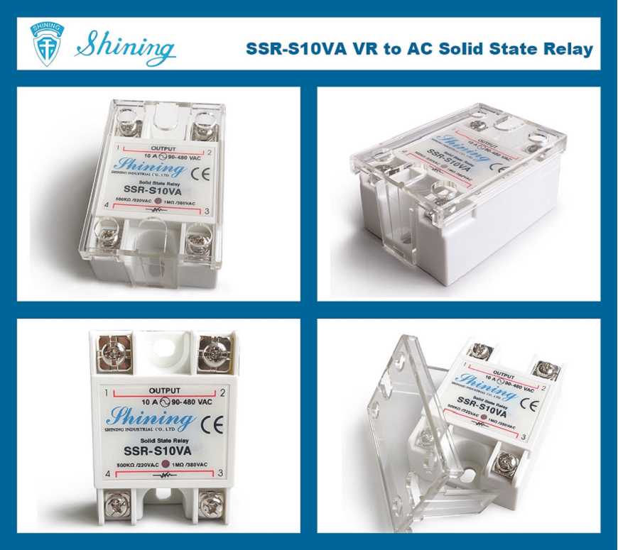 SSR-S10VA VR kepada AC 10A 280VAC Solid State Relay Fasa Tunggal