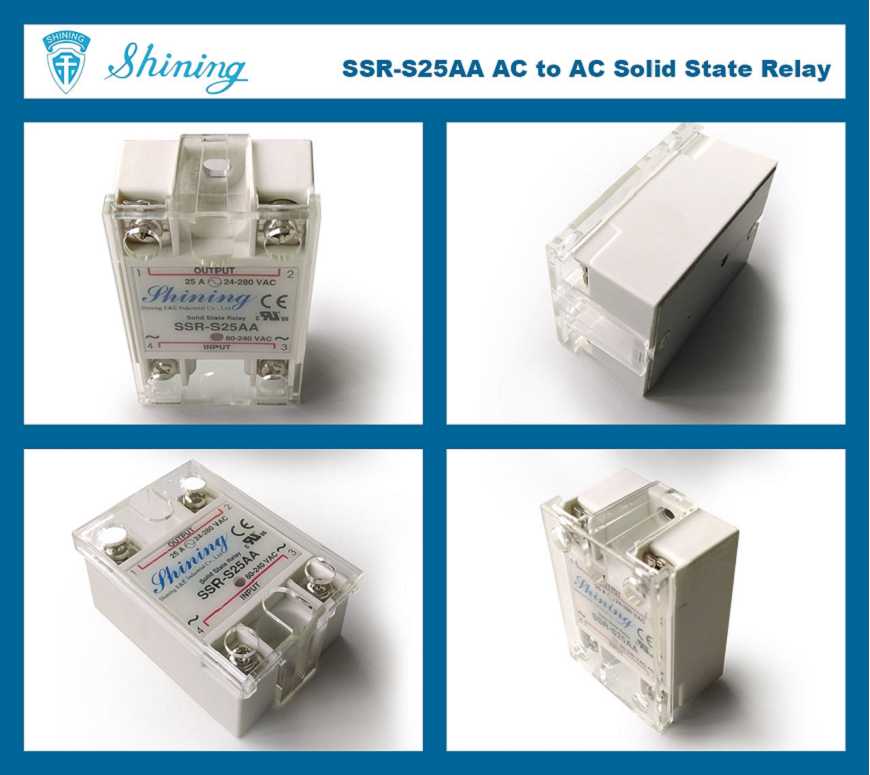 SSR-S25AA AC to AC 25A 280VAC Single Phase Solid State Relay