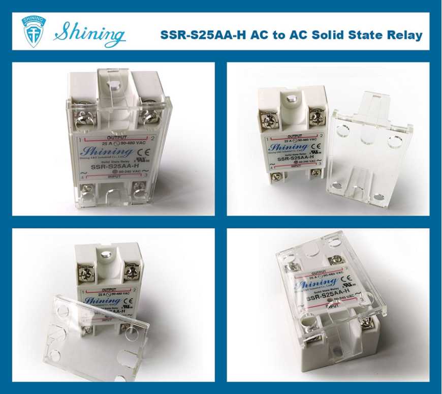 Relais à semi-conducteurs monophasé SSR-S25AA-H AC à AC 25A 480VAC
