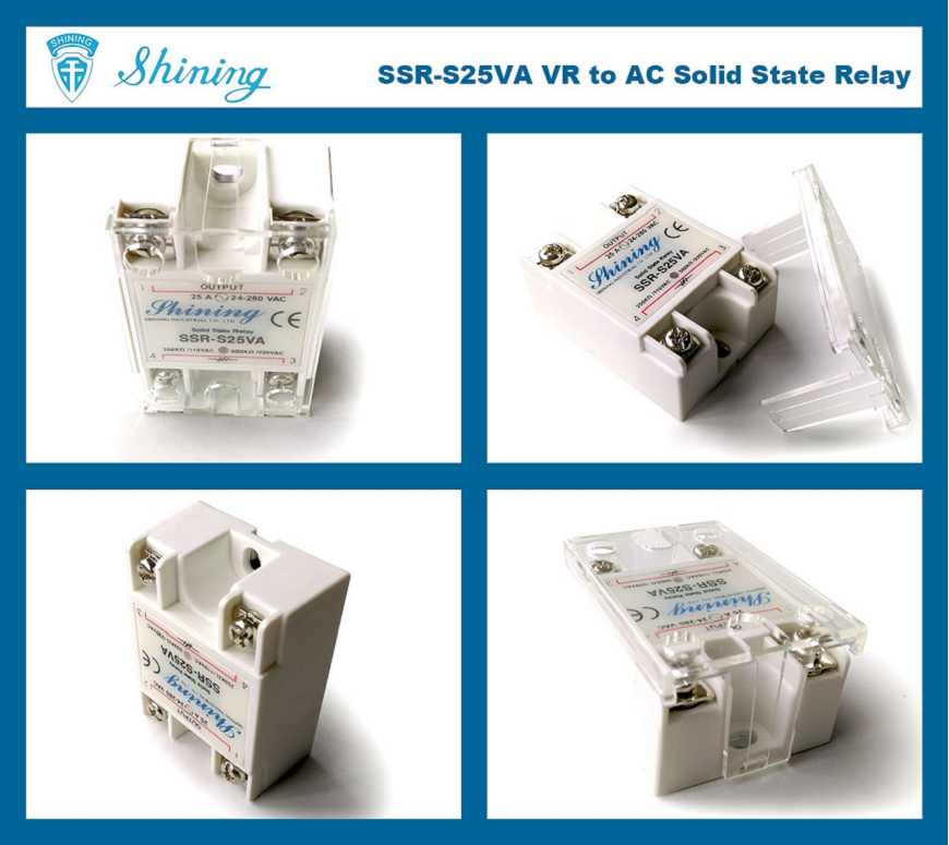SSR-S25VA VR a AC 25A 280VAC Relé de estado sólido monofásico