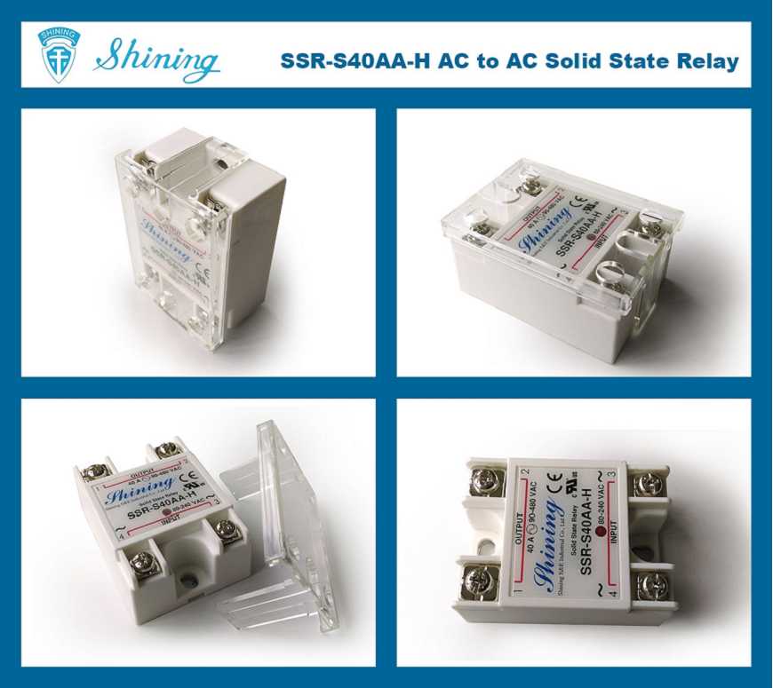 SSR-S40AA-H AC ke AC 40A 480VAC Solid State Relay Fase Tunggal