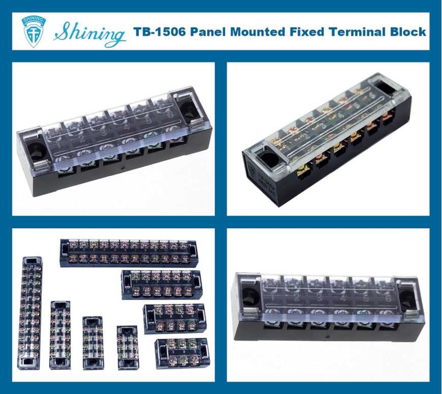 TB-1506 Panelmonterad fast barriär 15A 6-polig kopplingsplint