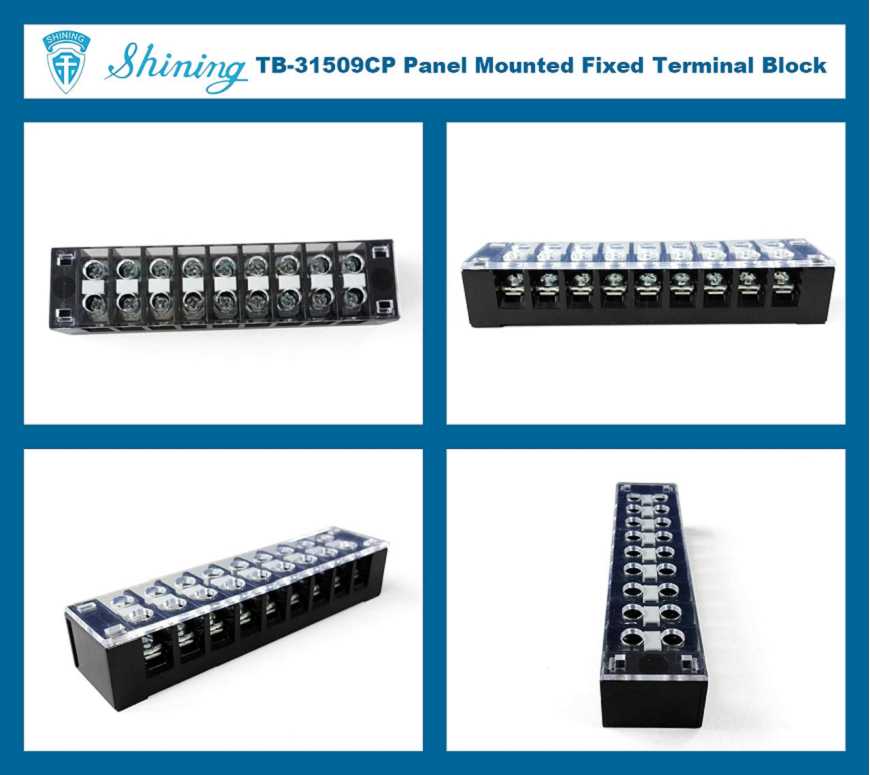 TB-31509CP Mga Fixed Type 300V 15A 9 Position Barrier Terminal Strip