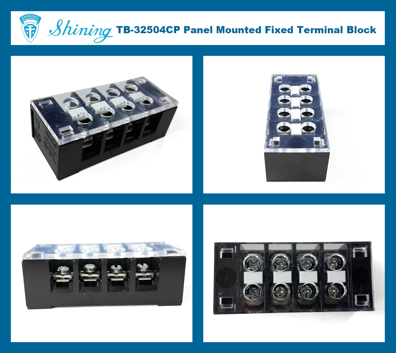 TB-32504CP 固定式 300V 25A 4 位置隔離端子條