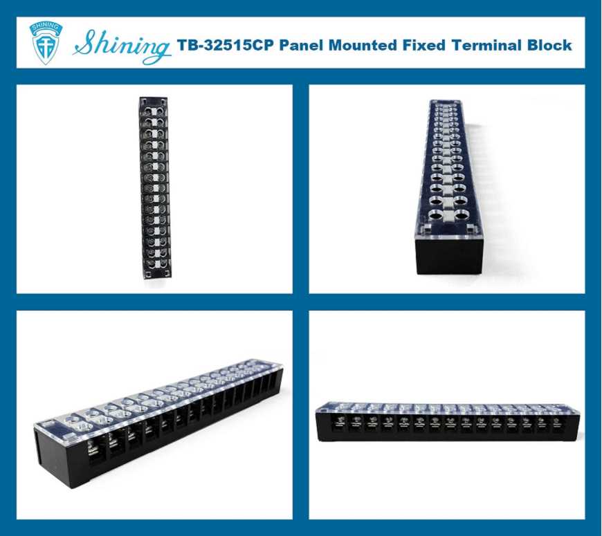 TB-32515CP Fast Type 300V 25A 15 Position Barrier Terminal Strip