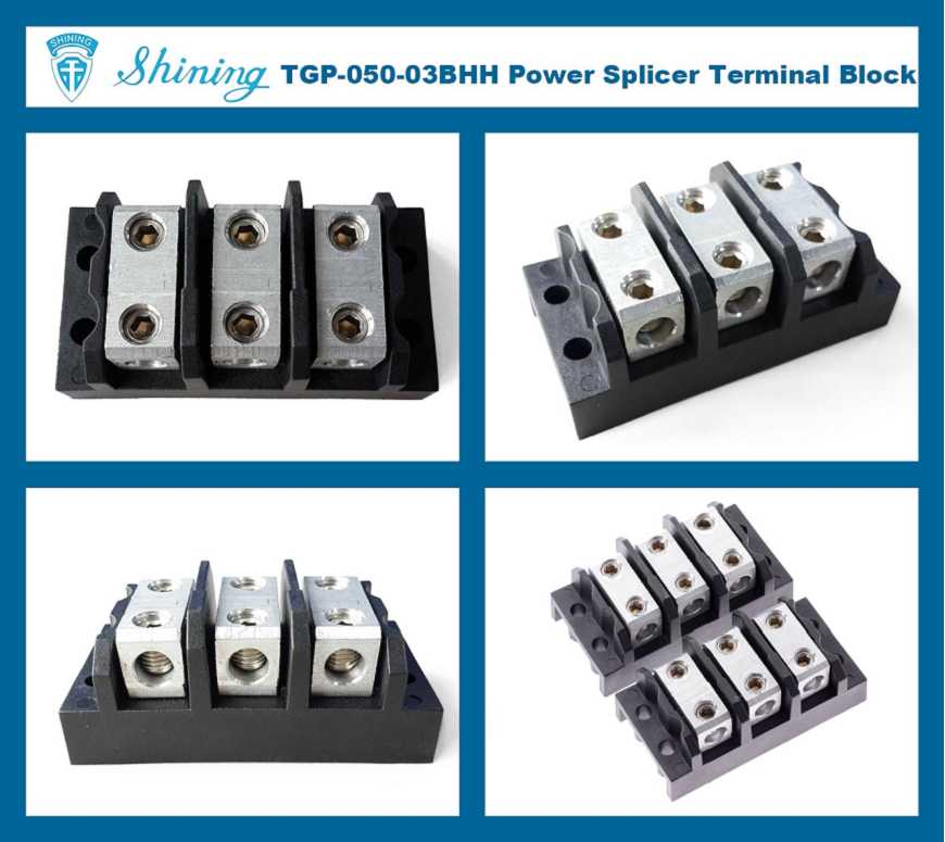 TGP-050-03A 600V 50A 3 Pole Electrical Power Terminal Block
