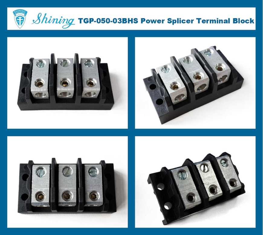 TGP-050-02BSS 600V 50A 2 Way Power Splicer Terminal Block
