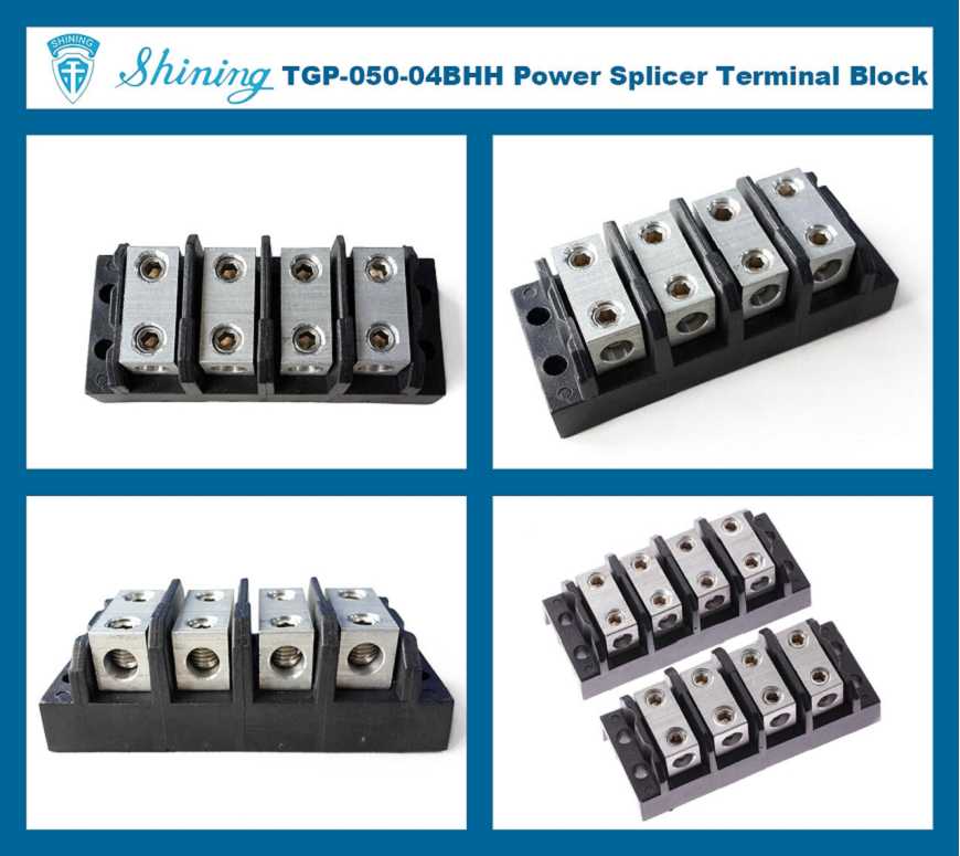 TGP-050-04BHH 600V 50A 4 Way Power Splicer Terminal Block