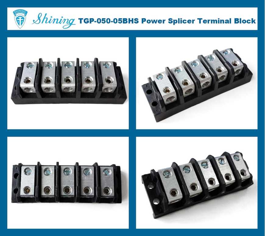 TGP-050-05BHS 600V 50A 5-weg Power Splicer Aansluitblok