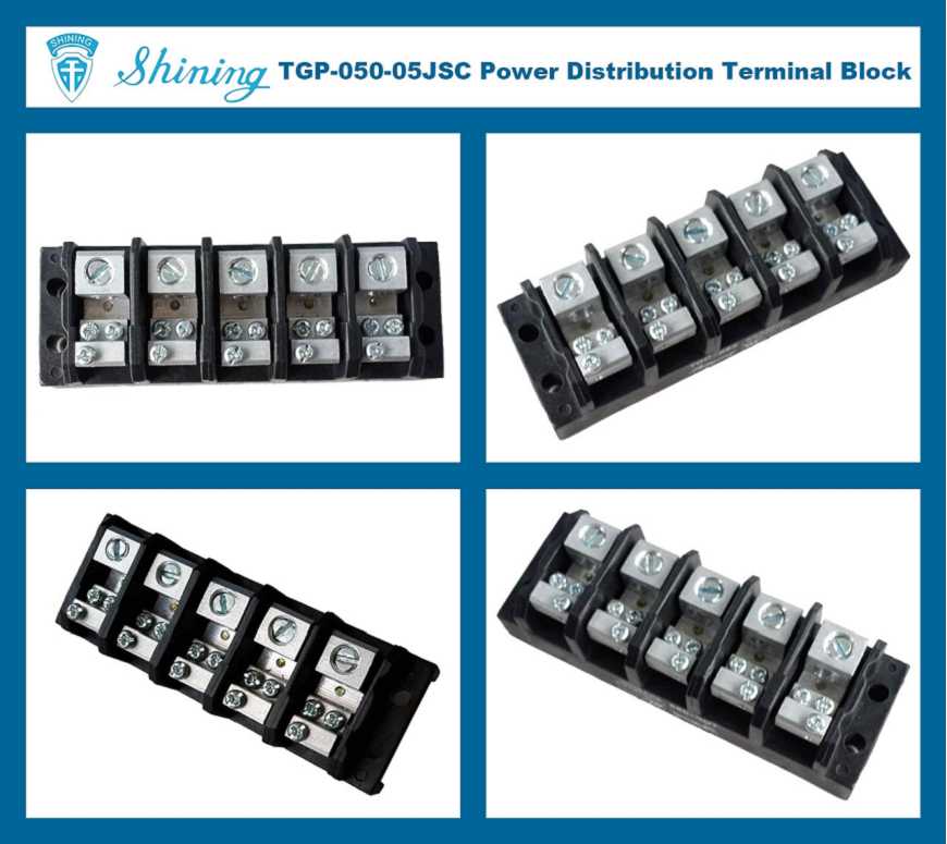 TGP-050-05JSC 600V 50A 5 Pin Power Distribution Terminal Block