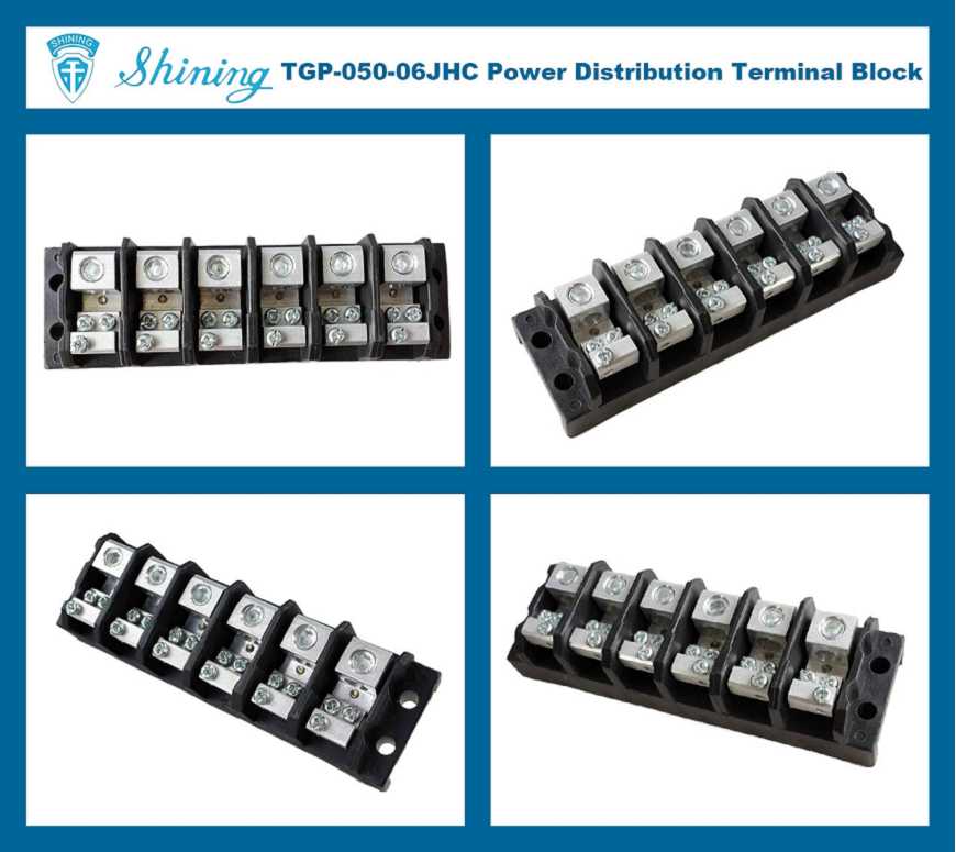 TGP-050-06JHC 600V 50A 6 Pin Power Distribution Terminal Block