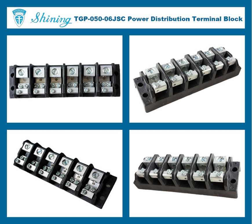 TGP-050-06JSC 600V 50A 6 Pin Power Distribution Terminal Block