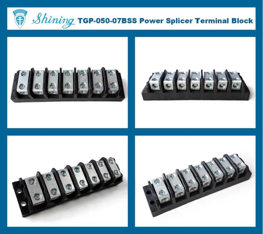 TGP-050-07BSS 600V 50A 7 Way Power Splicer Terminal Block