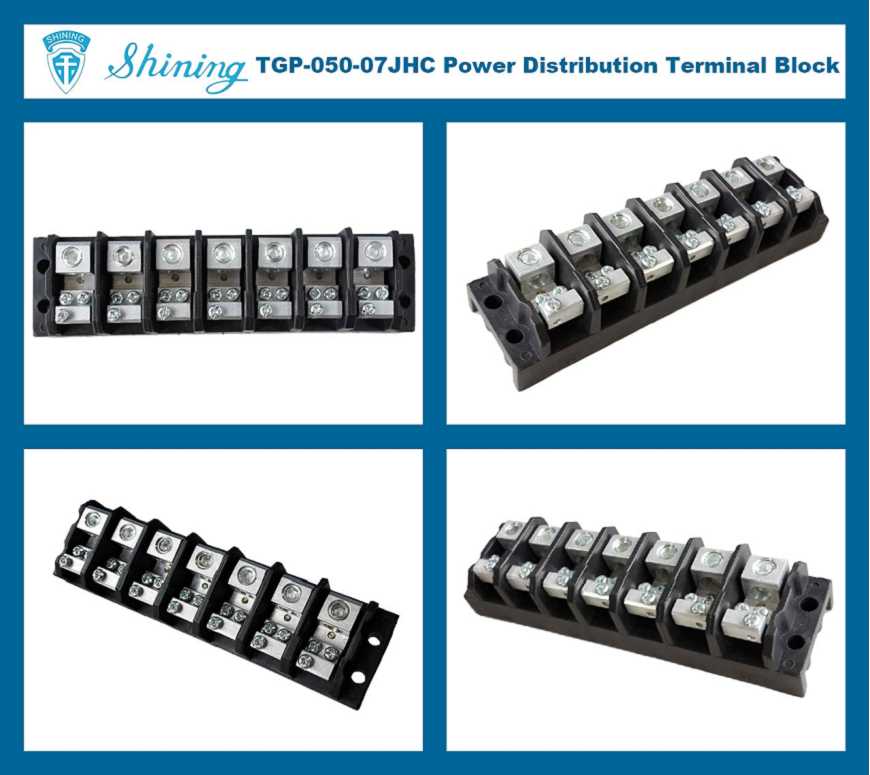 TGP-050-07JHC 600V 50A 7 Pin Power Distribution Terminal Block