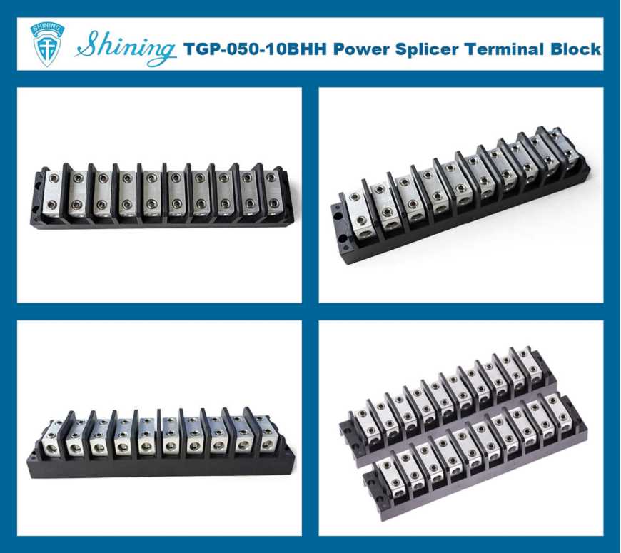 Bloque de terminales de empalme de energía de 10 vías TGP-050-10BHH 600V 50A
