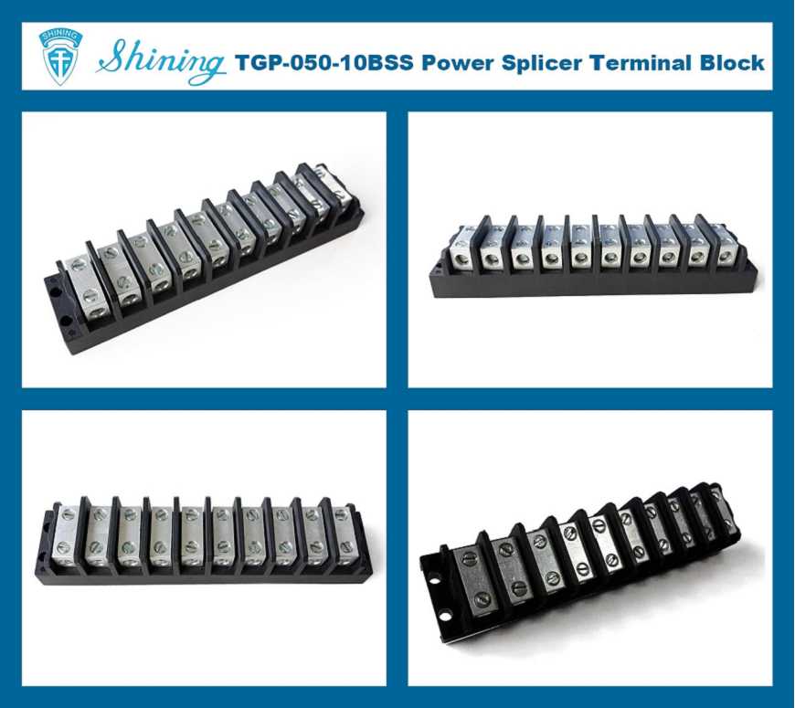 TGP-050-10BSS 600V 50A 10 Way Power Splicer Terminal Block