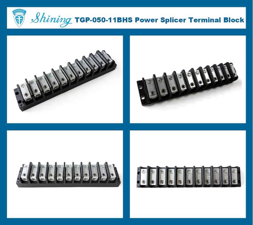TGP-050-11BHS 600V 50A 11 Way Power Splicer Terminal Block