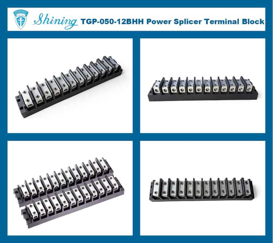 TGP-050-12BHH 600V 50A 12 Way Power Splicer Terminal Block