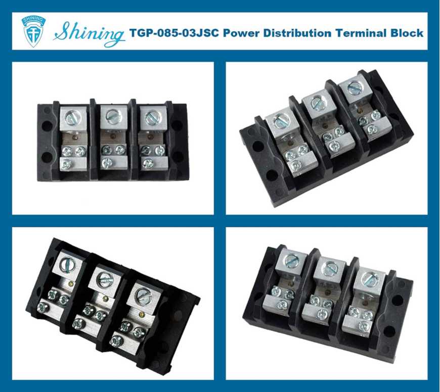 TGP-085-03JSC 600V 85A 3 Pin Power Distribution Terminal Block