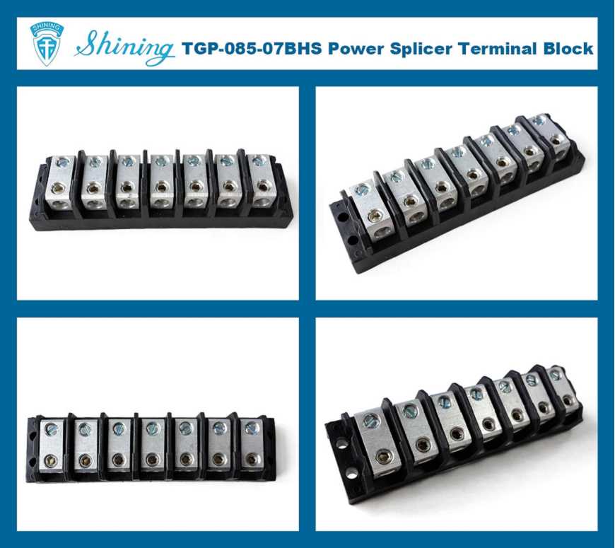TGP-085-07BHS 600V 85A 7 Way Power Splicer Terminal Block