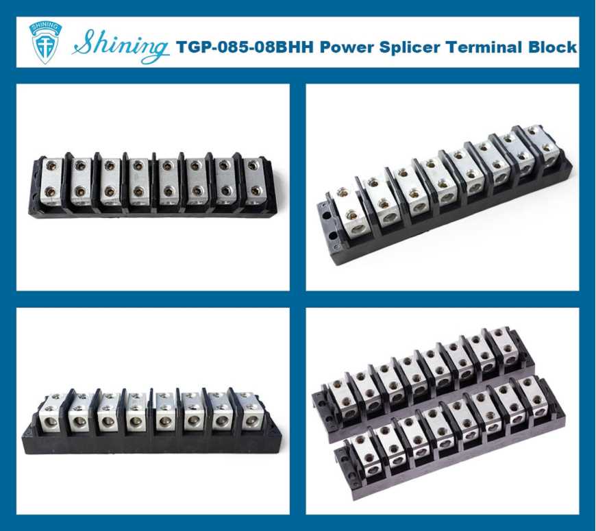 TGP-085-08BHH 600V 85A 8 Way Power Splicer Terminal Block