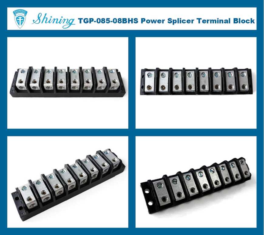 TGP-085-08BHS 600V 85A 8 Way Power Splicer Terminal Block
