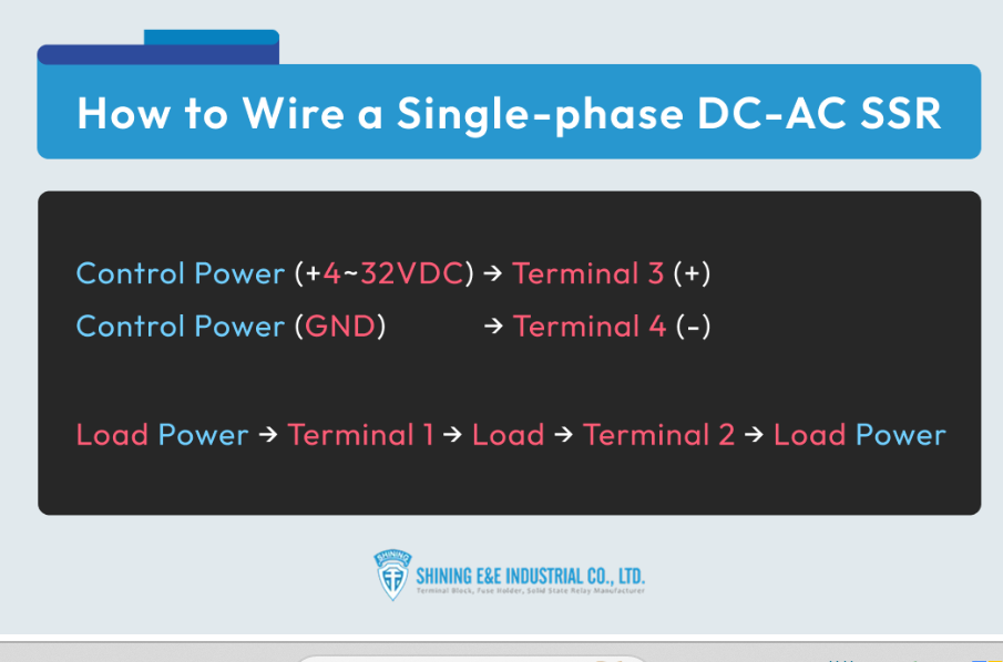 एकल-चरण DC-AC ठोस-राज्य रिले को कैसे वायर करें